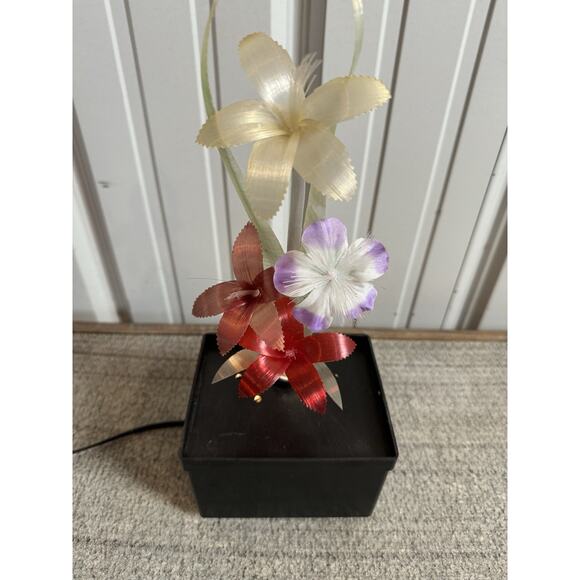 Vintage Fiber Optic Flower Display Case With Music Box- App 14” Tall- Read - Picture 8 of 14